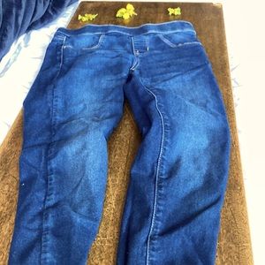 Blue denim skinny jeans